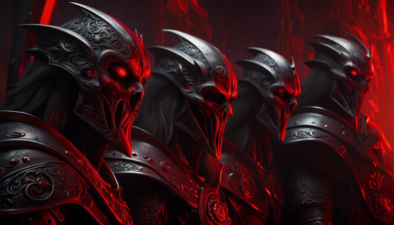 Horror Guardians of Hell in Cinematic Lighting