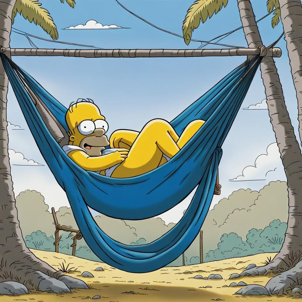 Homer Simpson as Sloth in Groening Comic Style