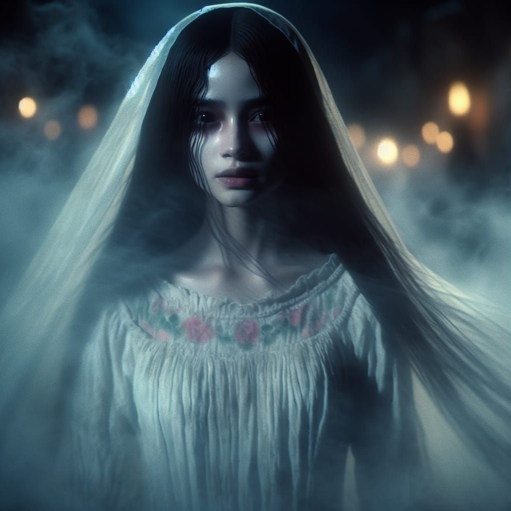 Ghostly Mexican Woman Emerges from Fog on Dark Highway