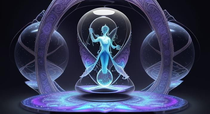 a man trapped inside an hourglass, ethereal fantasy hyperdet...
