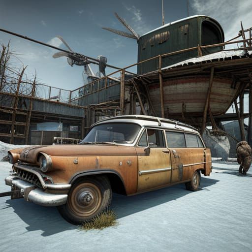 Goats in Post-Apocalyptic Vehicle Wonderland