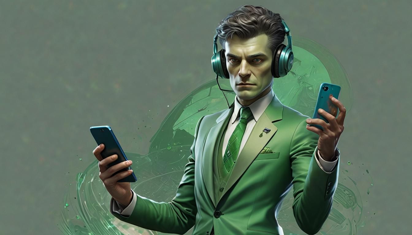 Alien in Green Suit Concept Art Portrait