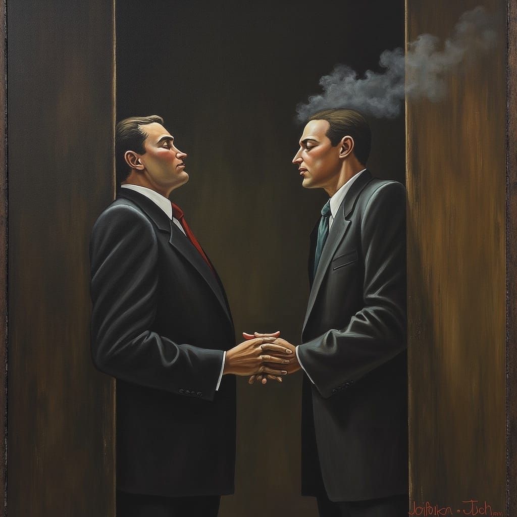 Film Noir Businessman Seals a Deal