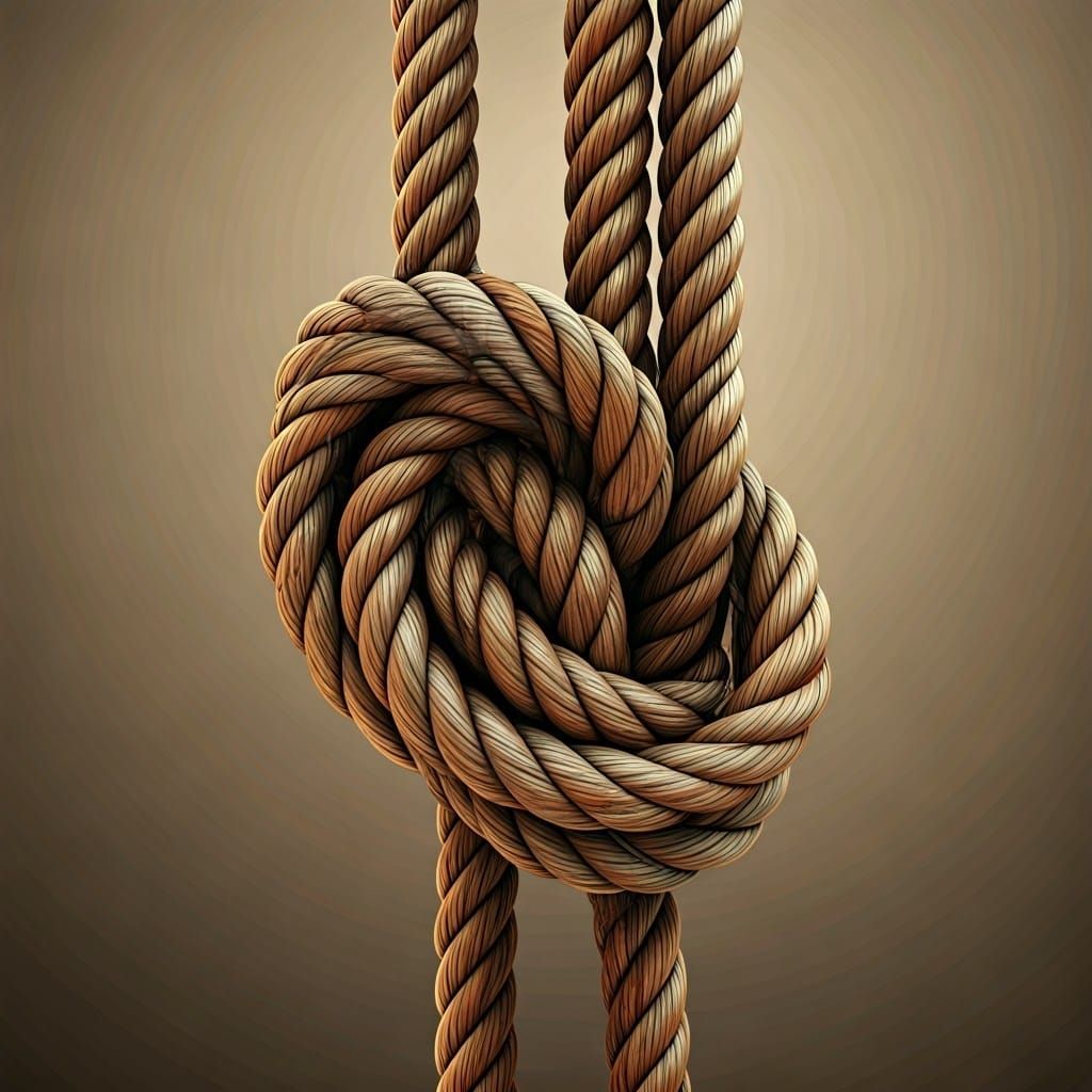 Rescue Knot in Rope with Abstract Fractal Patterns