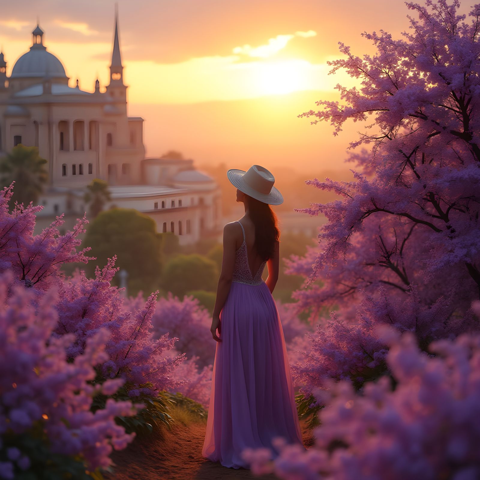 Epic Jacaranda Bloom in Pretoria, South Africa, Digital Matt...