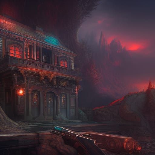 Detailed Matte Painting of a Gun