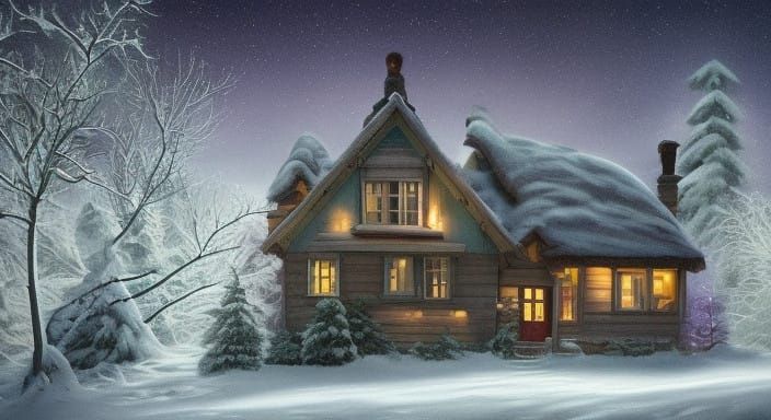 Winter Serenity in Sapphire and Amethyst Hues