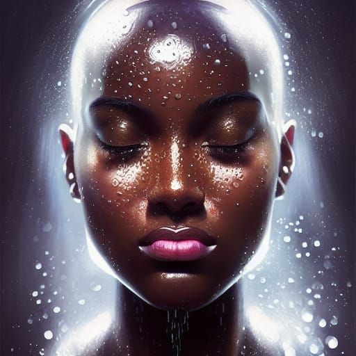 Radiant Gothic Goddess in Liquid Light