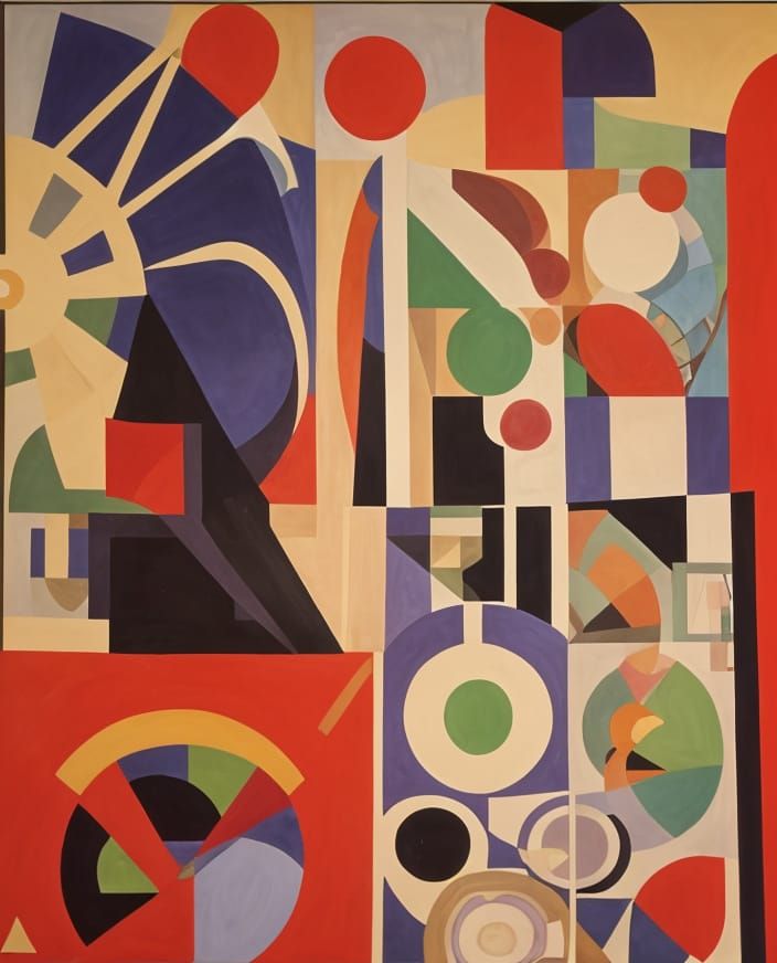 Intricate Abstract Painting with Sophisticated Composition