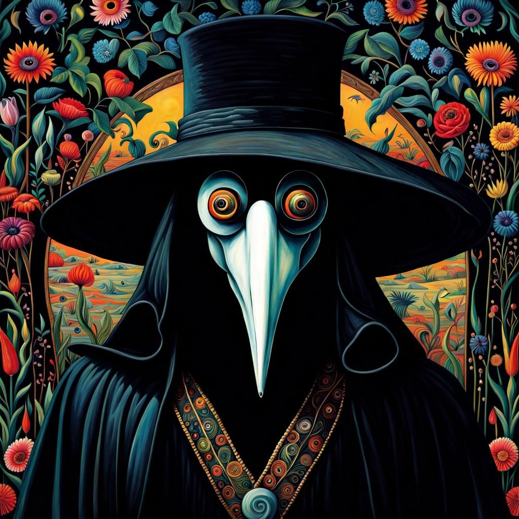 Emo Plague Doctor in a Dark Gothic Style