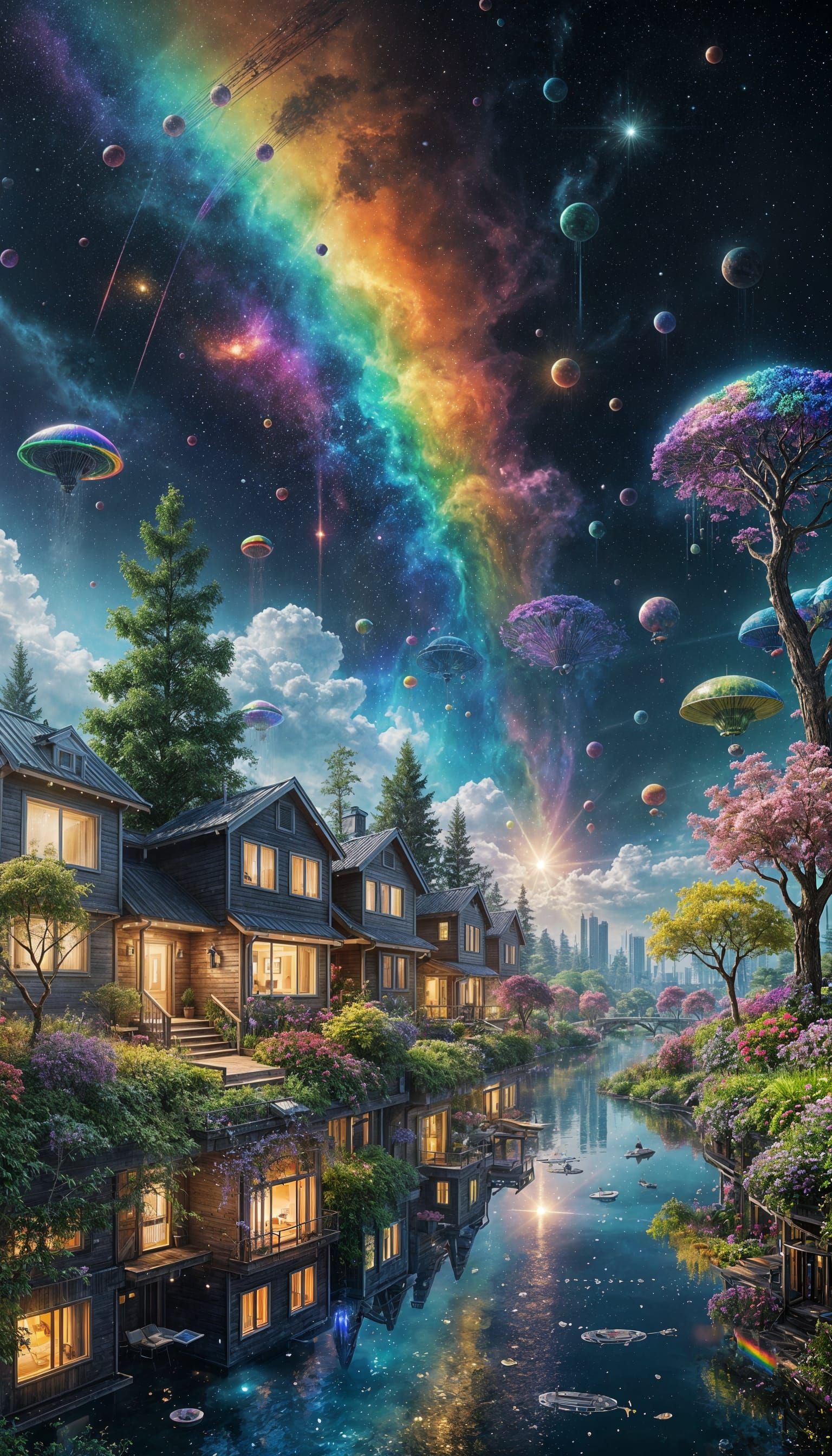 Nebula Dreamscape: Futuristic Homes in Space