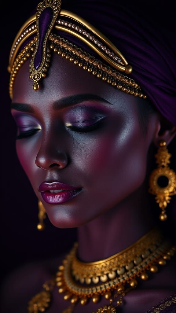 Ethereal Regal Beauty in Rich Purple Hues