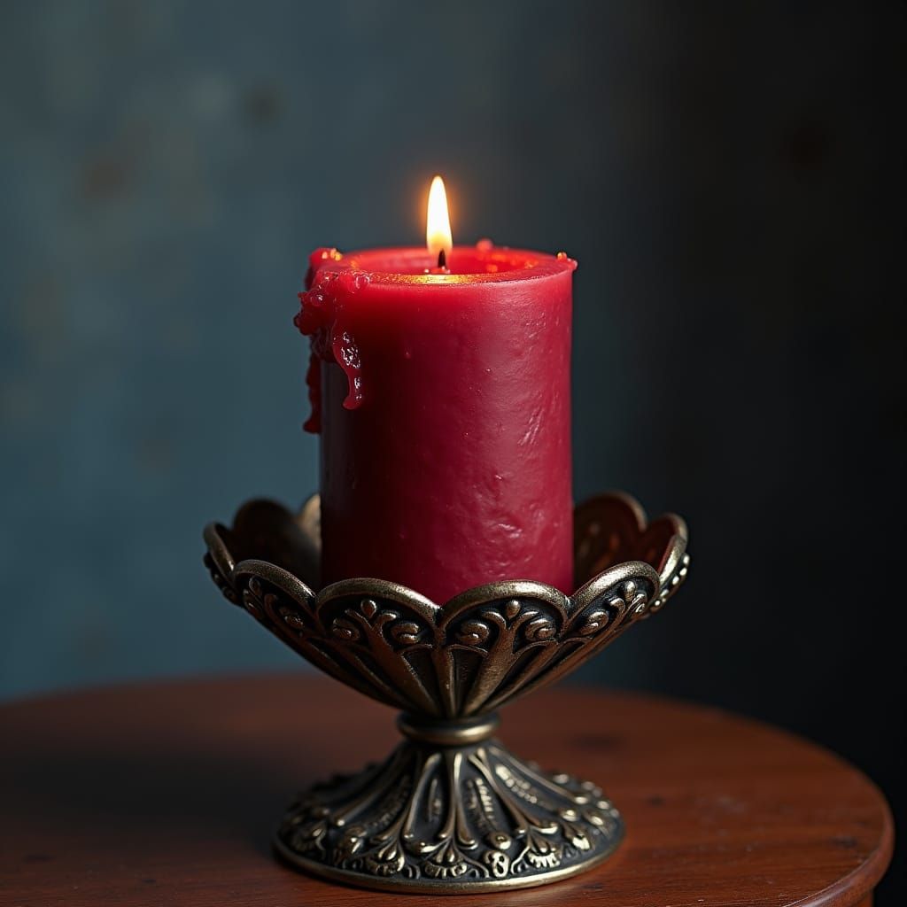 Luxurious Candle in Ornate Candlestick