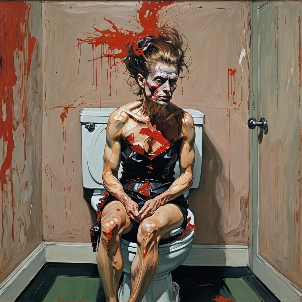 Disturbing Surrealist Portrait in Francis Bacon Style