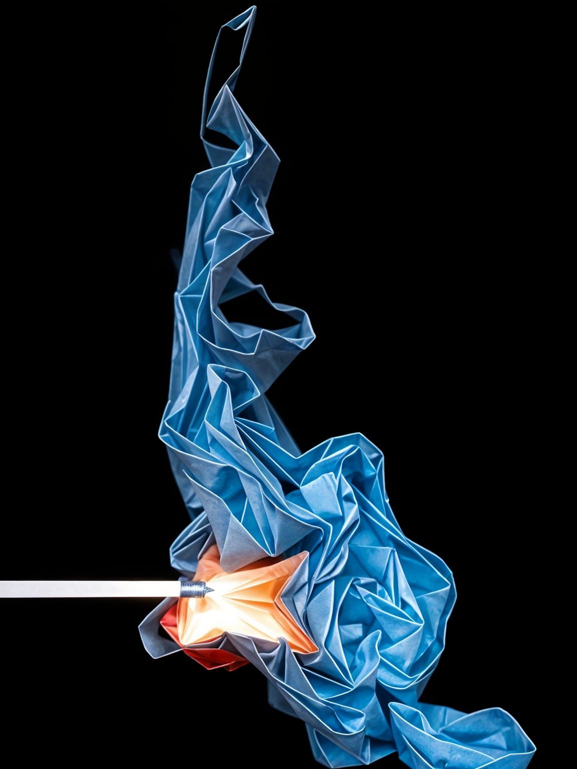 Modern Origami David in Soft Focus Papercraft