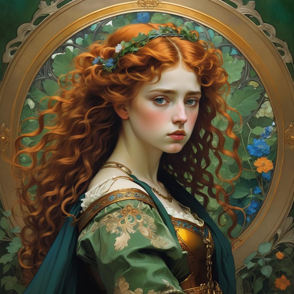 Merida in Art Nouveau Style Digital Painting