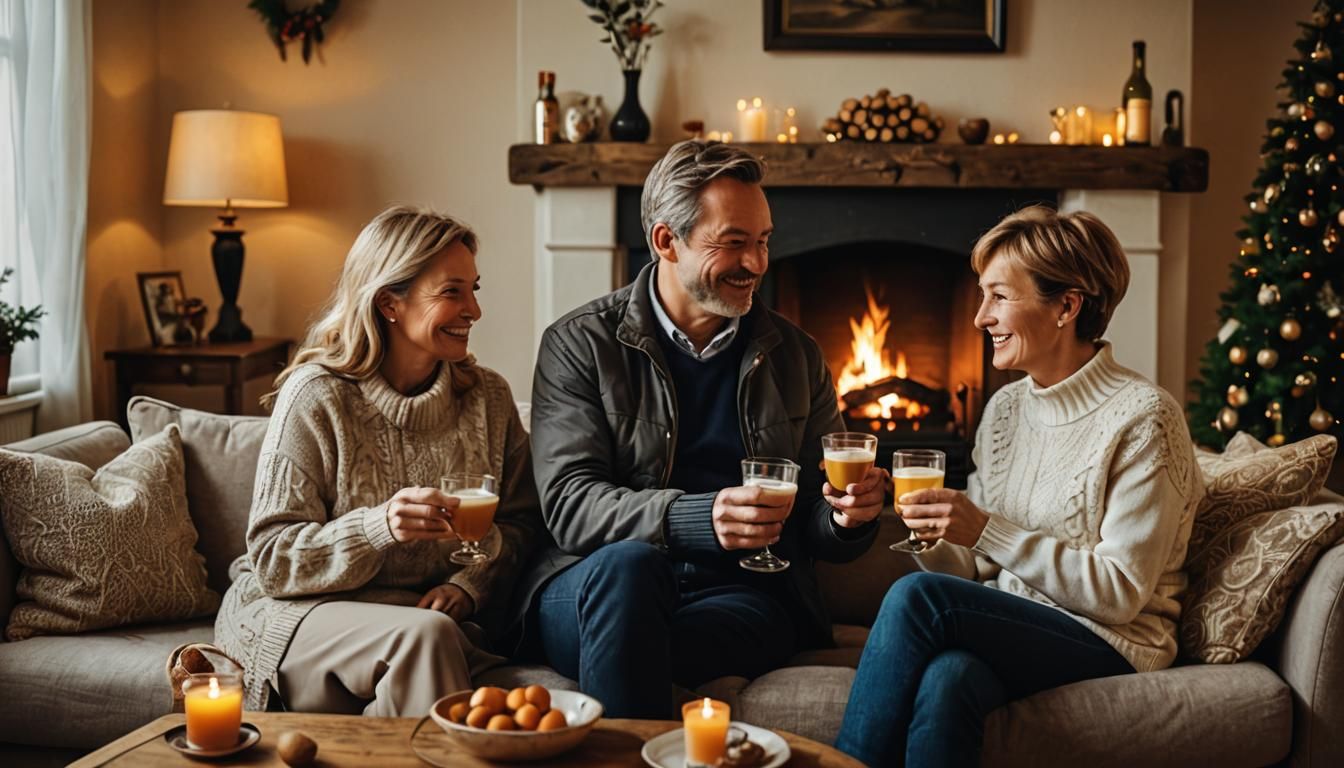 Cozy Winter Evening by the Fireplace