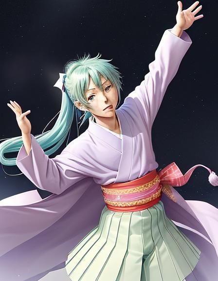 Energetic Night Scene with Dancing Figures