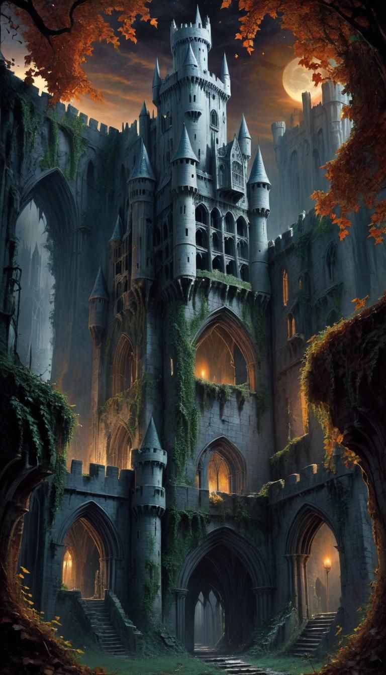 Gormenghast Gothic Castle with Astral Elements