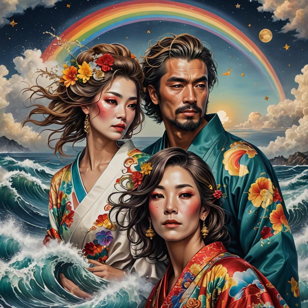 Ein Bruder mit seinen Schwestern/Geschwister