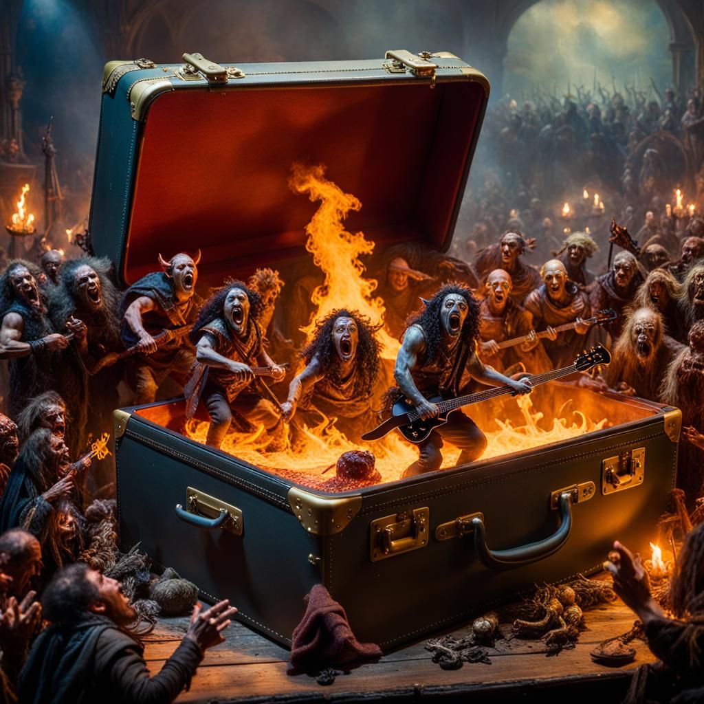 Miniature Death Metal Concert in a Suitcase