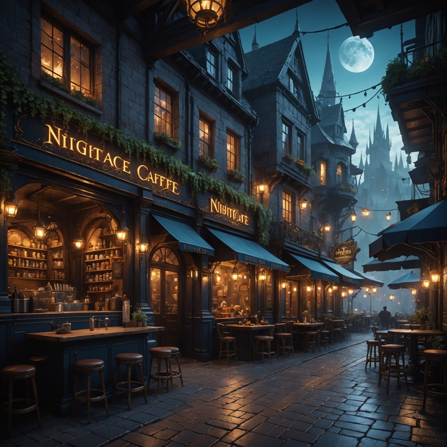 Surreal Fantasy Realm in Deep, Vibrant Colors