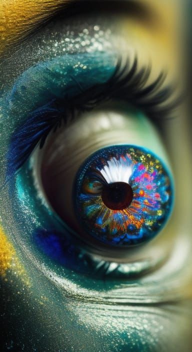 Chibi Bluejay with Ammolite Eyes in Maximalist Style