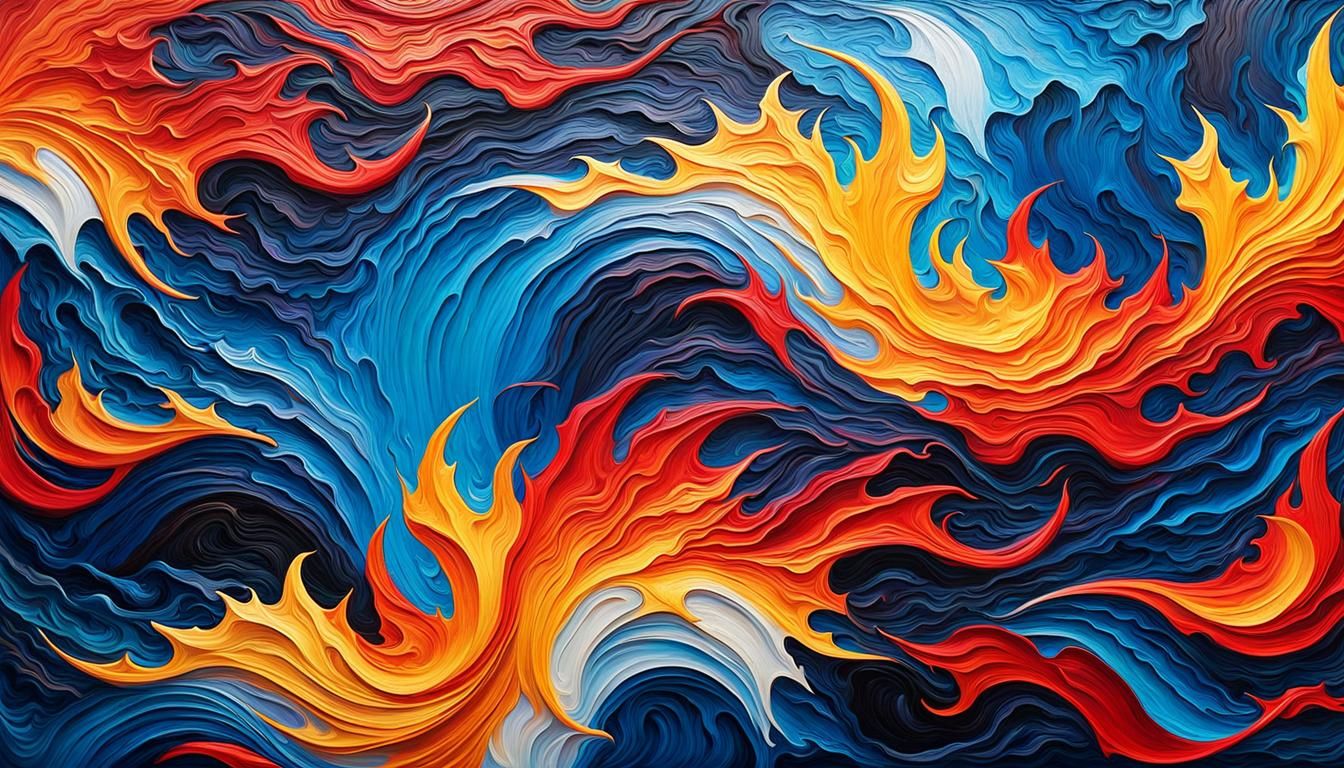Impasto Painting: Flames