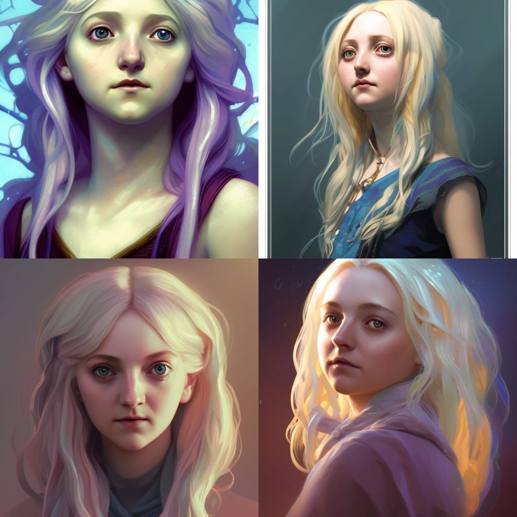 Luna Lovegood Portrait in Art Nouveau Style