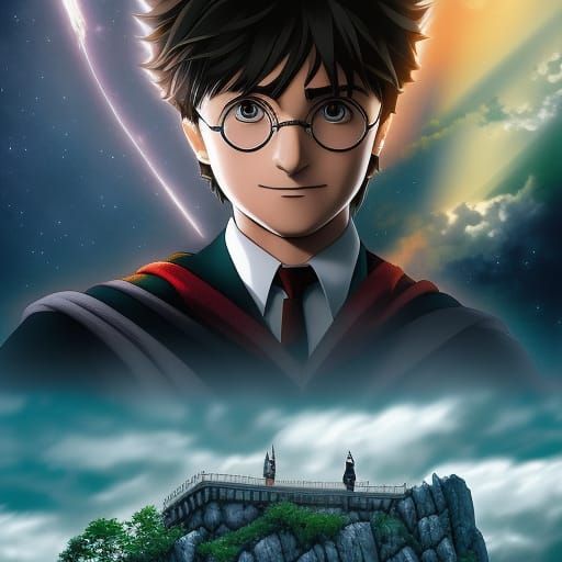 Harry Potter in Studio Ghibli Anime Style