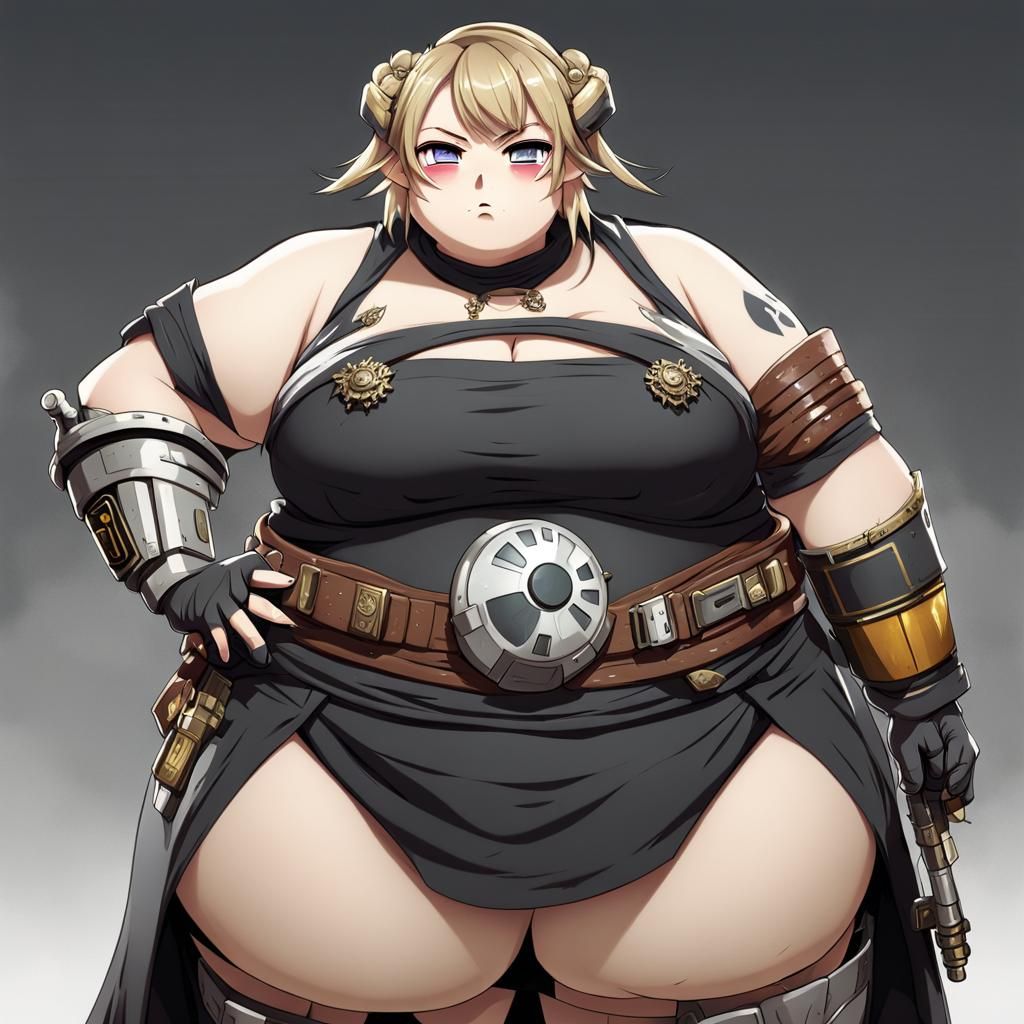 Obese Anime Woman in Star Wars Outfit
