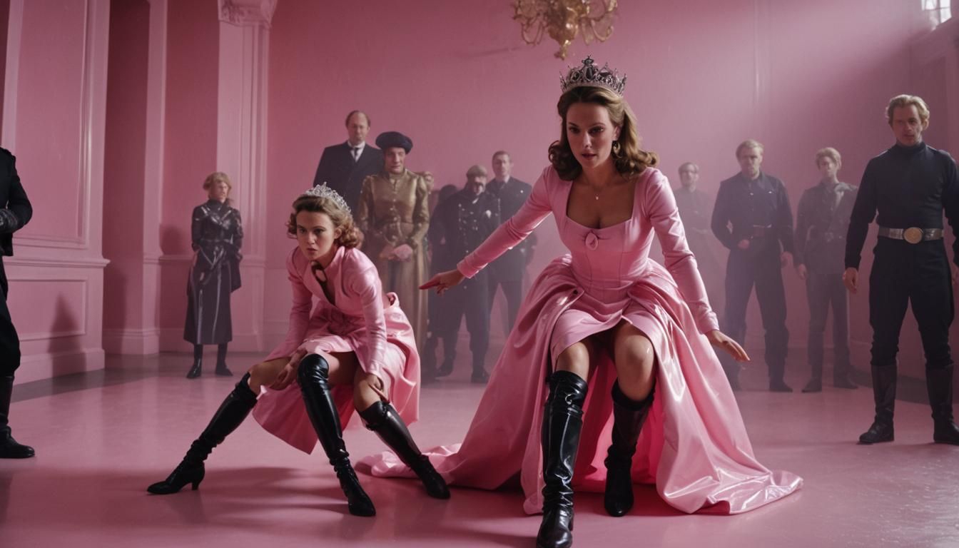 Dramatic Wrestling Match in Cinematic Style