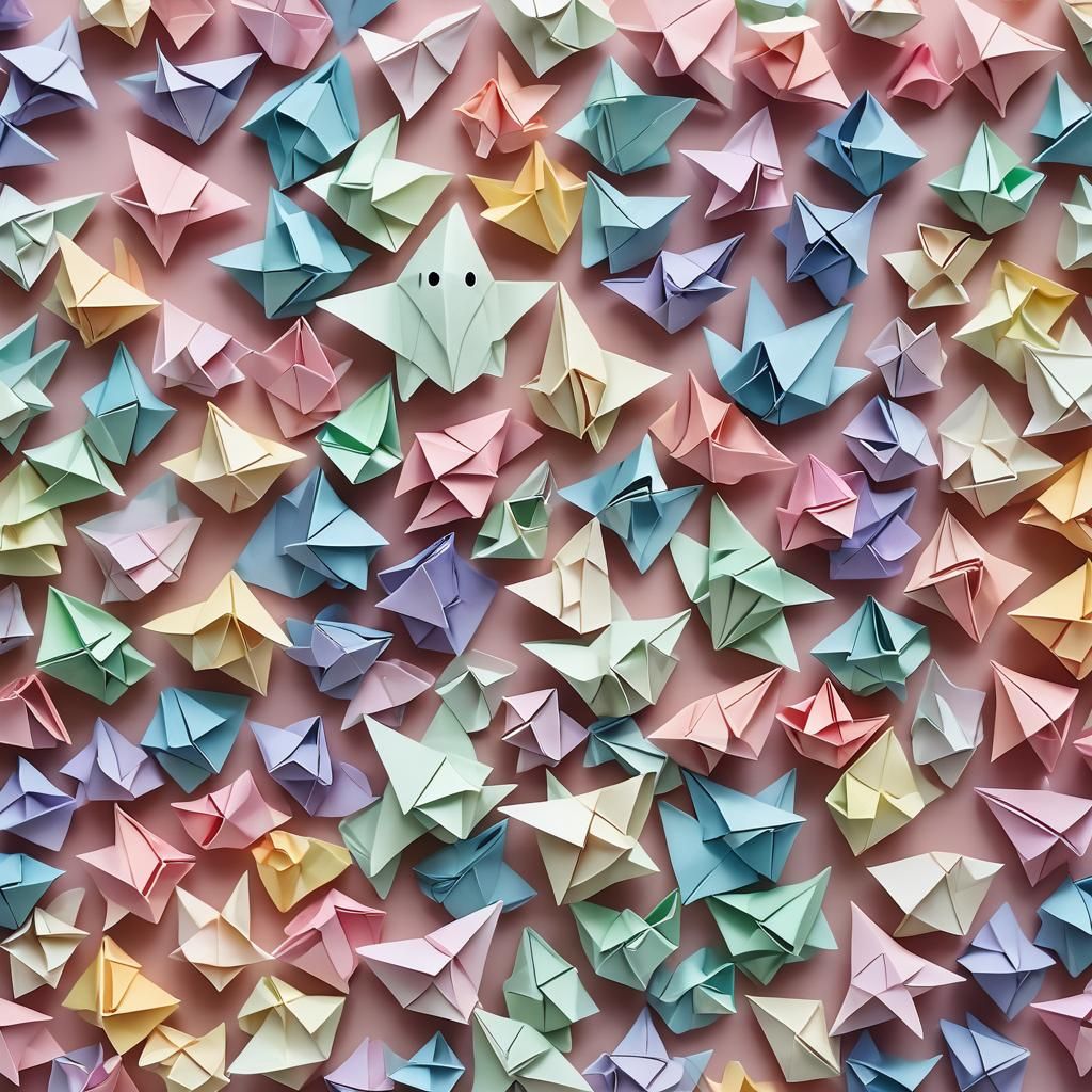 Origami Ghost in Pastel Colors
