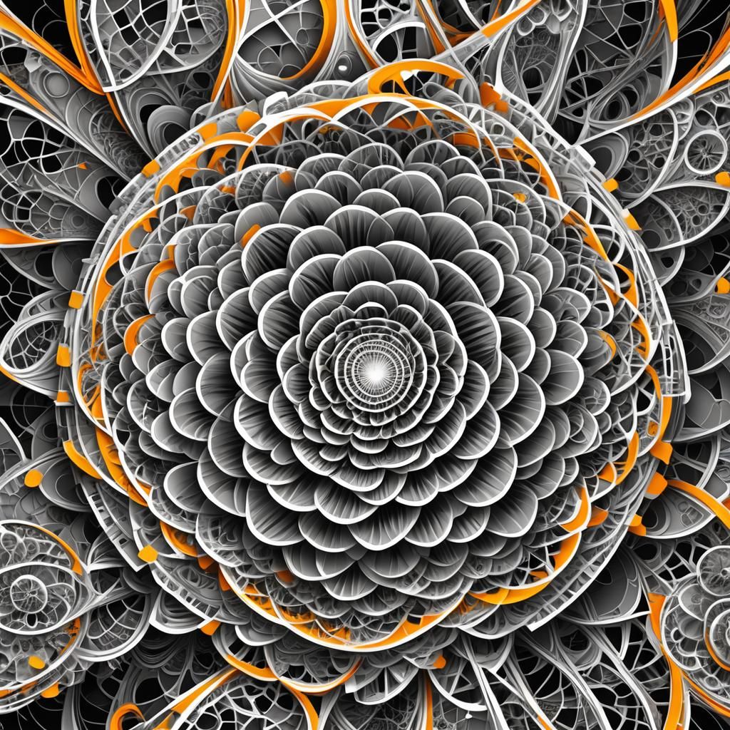 Abstract Fractal Design with Geometric Patterns in 3D