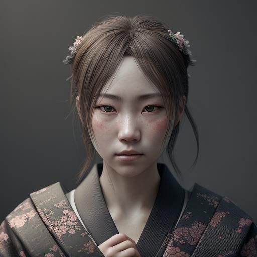 Broken Goddess in Kyoto: Anime-Inspired 3D Art