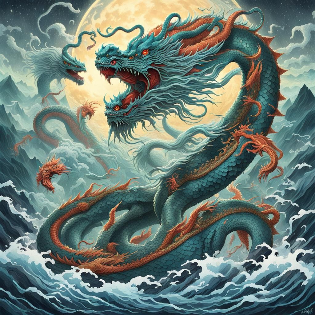 Alien Exoplanet with Dragon Deities: Concept Art