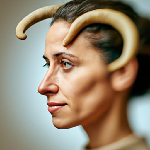 Aries Portrait: Professional Studio Shot of Horned Woman