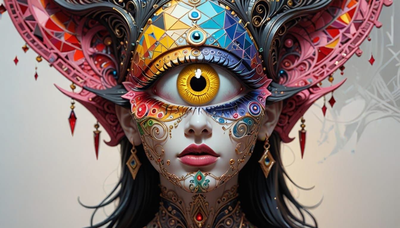 Gothic Occult Sculpture with Psychic Energy