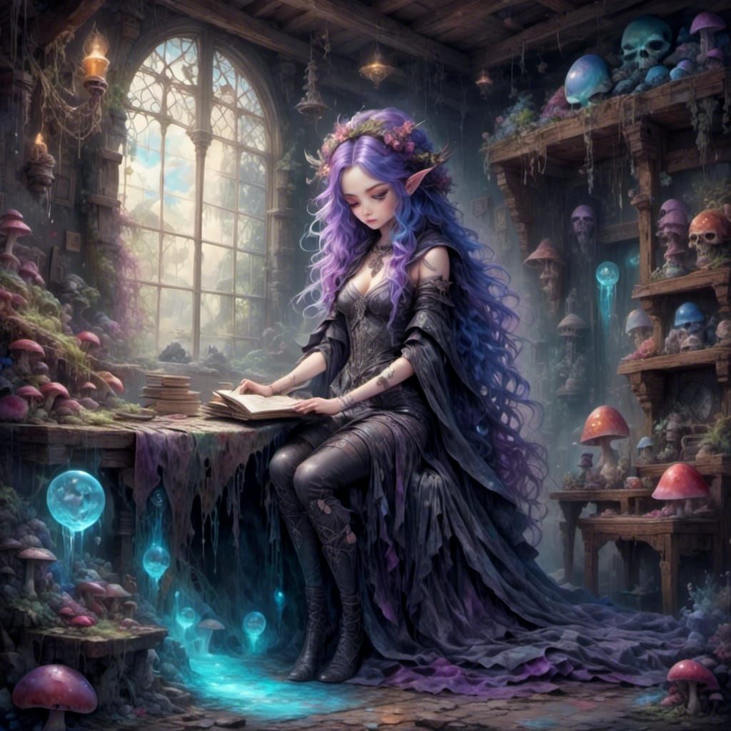 Mysterious Figures in Pagan Home with Glowing Runes