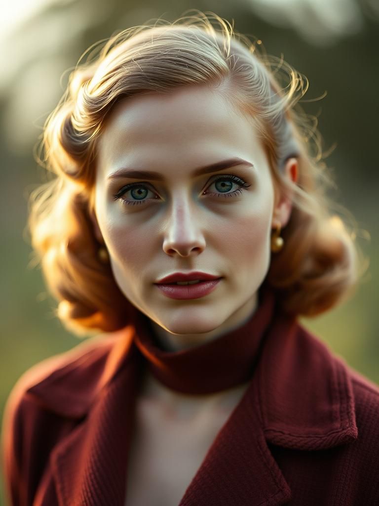 Vintage Beauty Captured in Elegant Portrait