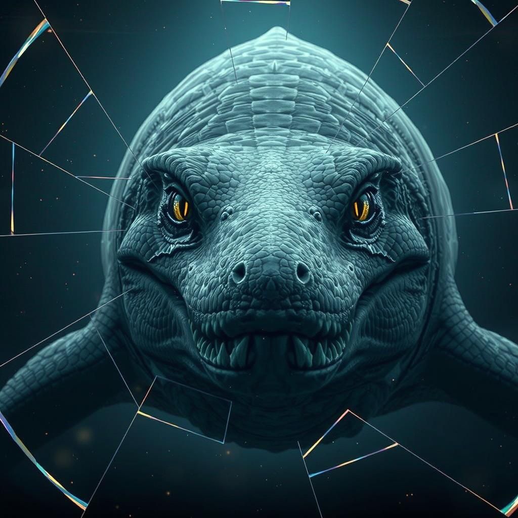 Gigantic Mosasaur in Ocean Depths