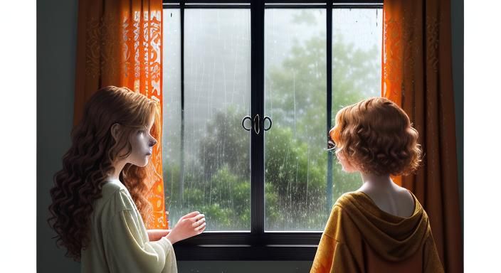 Four children— a 7-year-old girl with long blonde hair, a bo...