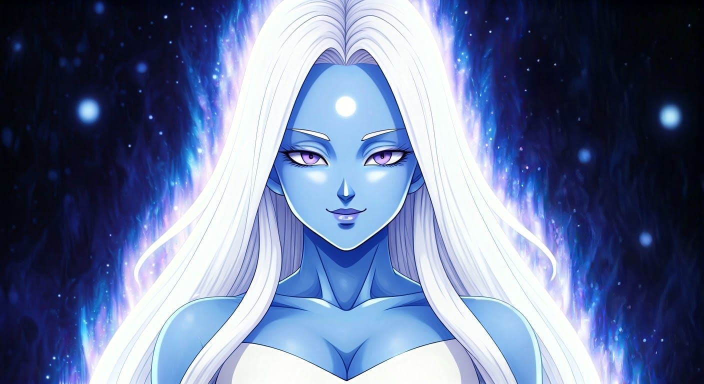 Angel Woman Radiating Divine Aura in Dreamlike Style