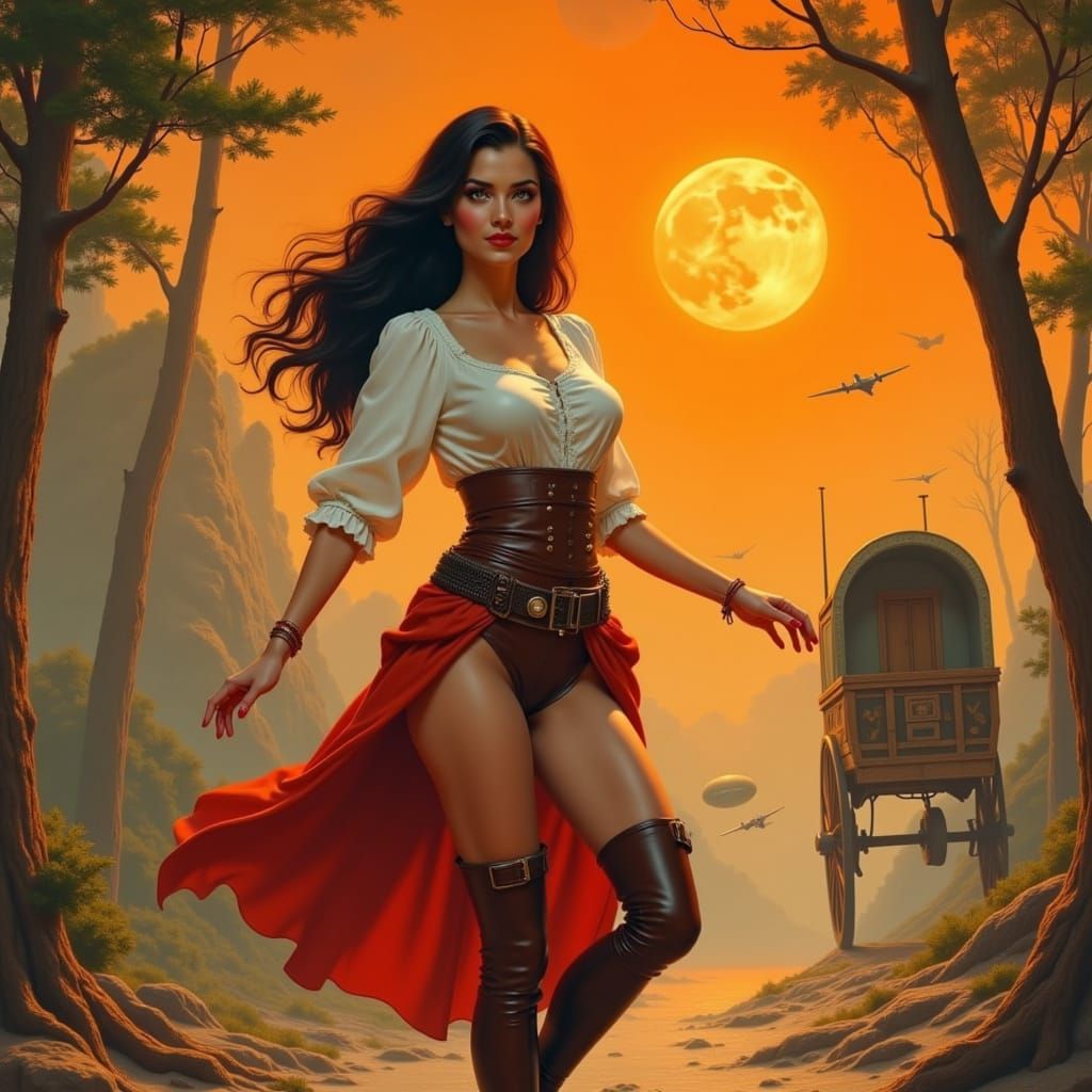 Impressionistic Sci-Fi Goddess in an Alien Landscape