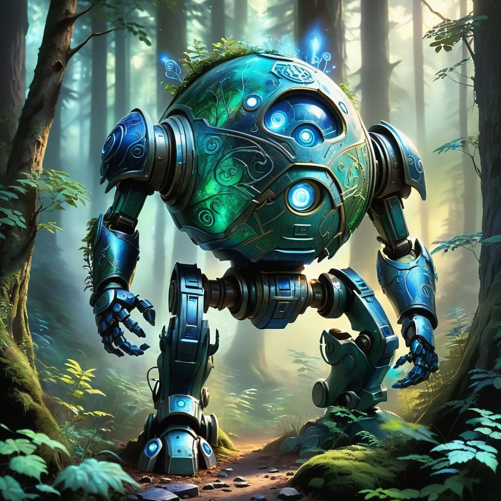 Mystical Forest Warbot in Ethereal Light