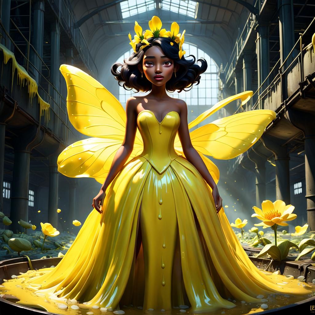 Fairy Queen Trapped in Slime: Pixar-Style Digital Art