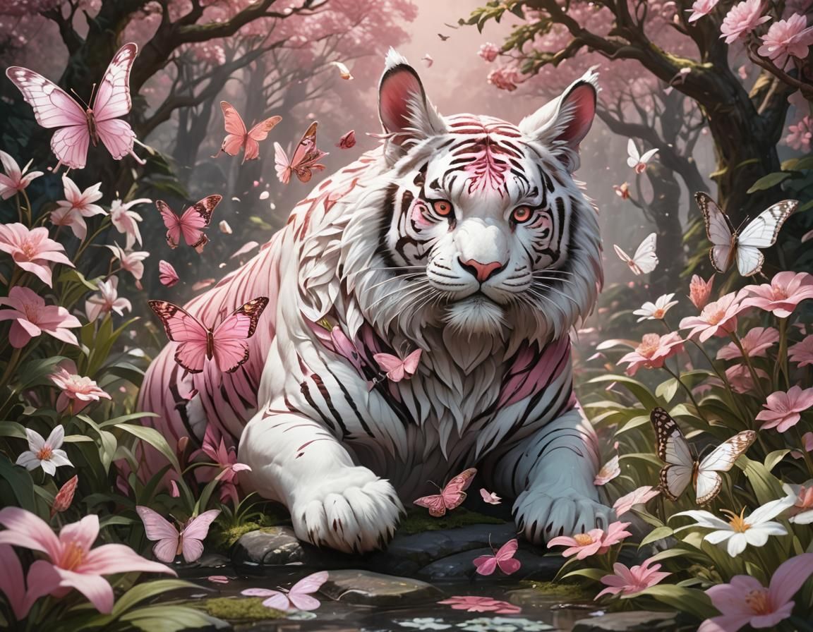 Fantasy Hybrid Creature: Butterfly, Rabbit, and Tiger