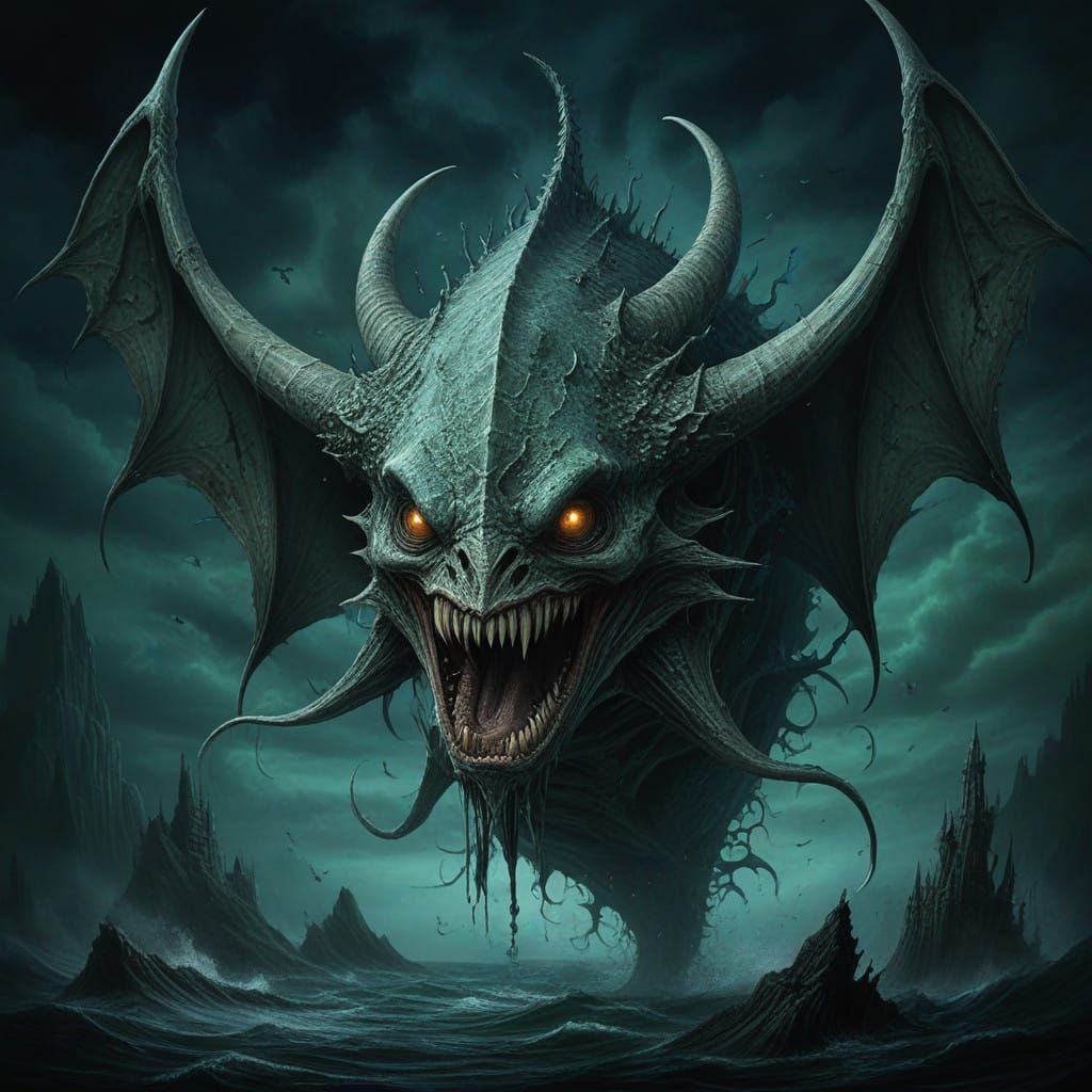 Grotesque Underworld Demon in Dark Fantasy Style