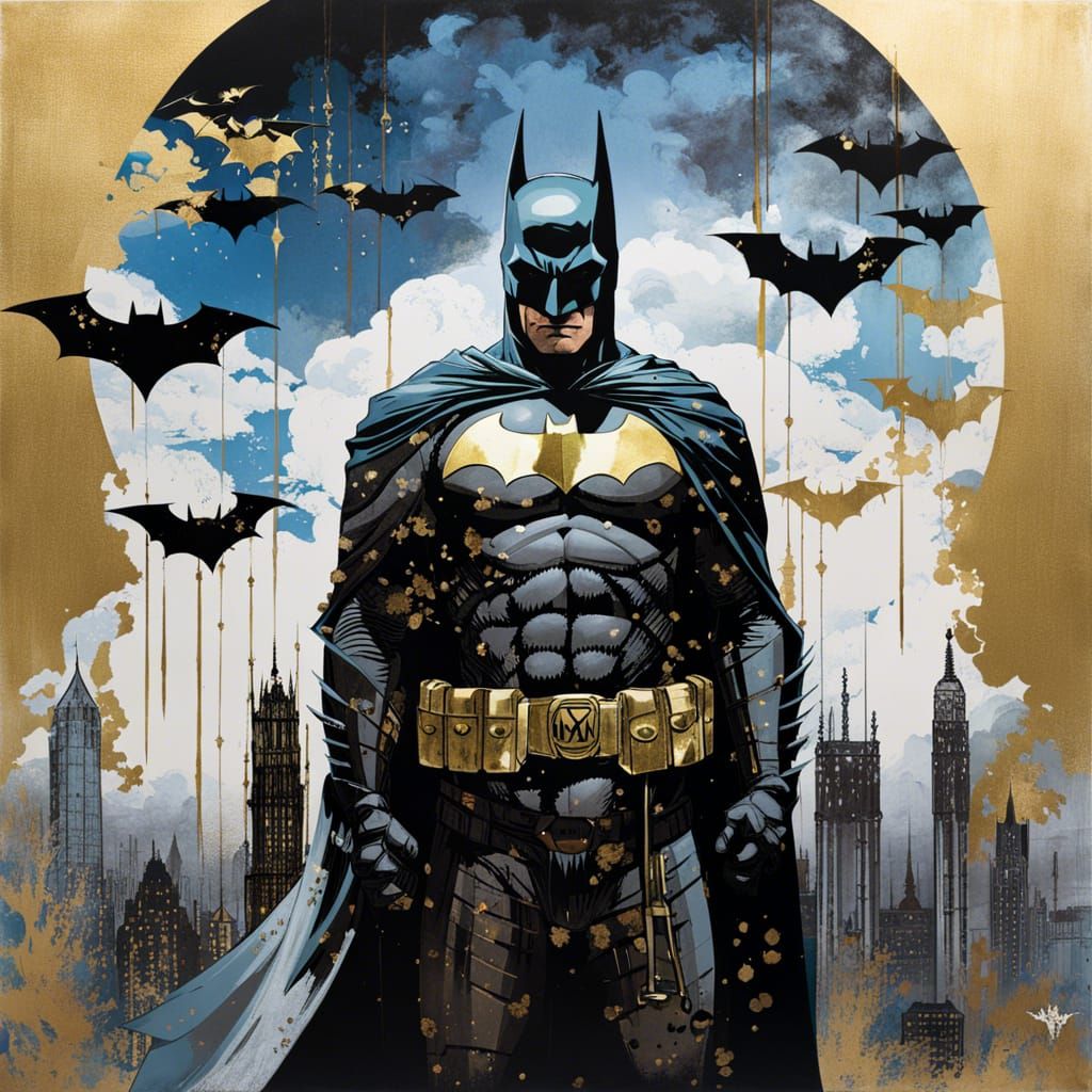 Batman Double Exposure Portrait in Medieval Setting