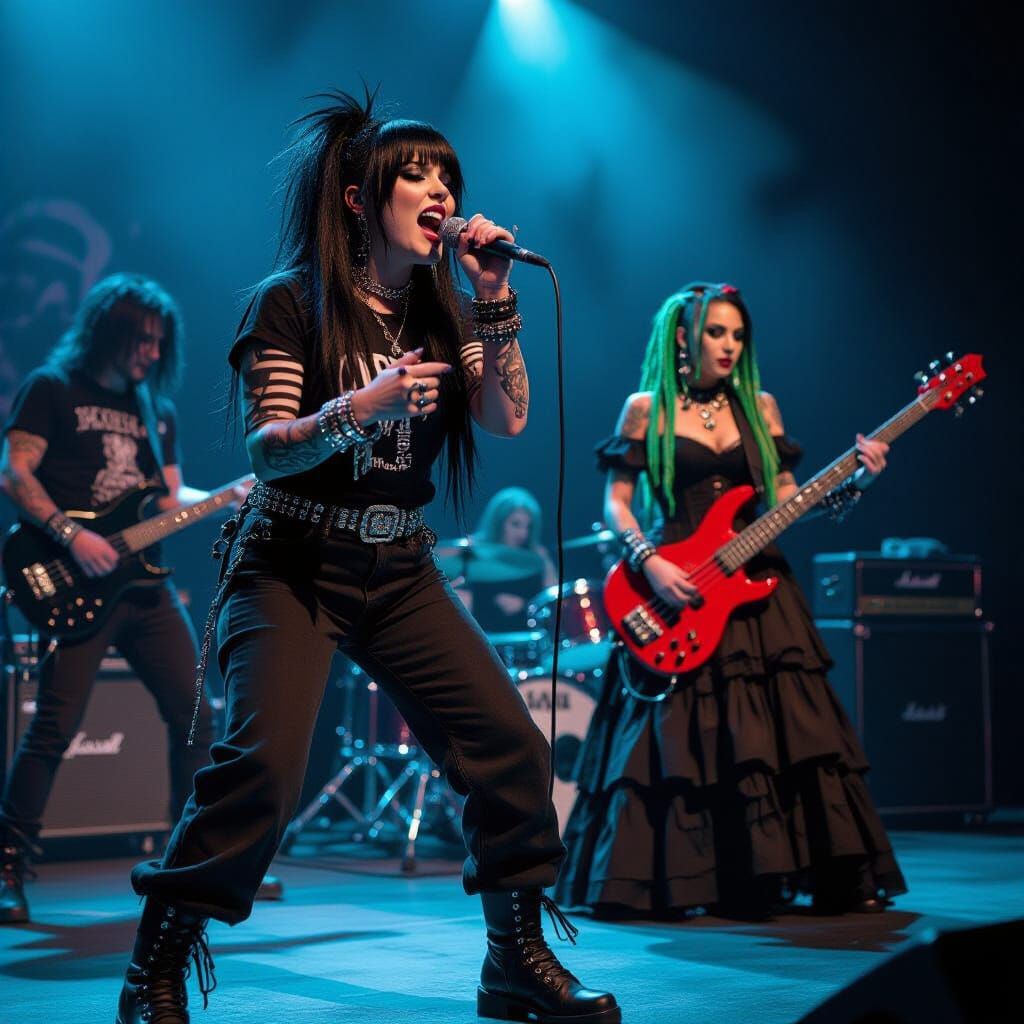 Mall Goth Band Performing on Stage